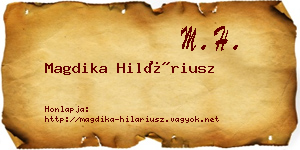 Magdika Hiláriusz névjegykártya